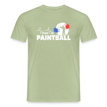 Paintball Gotcha Paintball Player - Men's T-Shirt - sage - Front - AI Model Male 178 light (178cm)