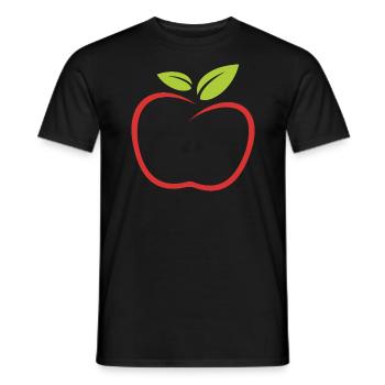 Apple apples fruit healthy vegetarian fruits - Men's T-Shirt - black - Front - AI Model Male 178 light (178cm)