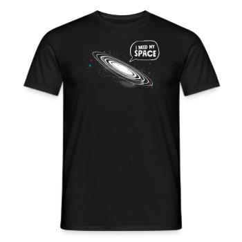 Funny Astronomy Astronaut I Need My Space - Männer T-Shirt - Schwarz - Vorne - AI Model Male 178 light (178cm)
