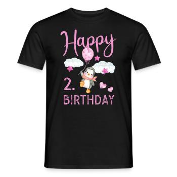 2nd Birthday Birthday Shirt Girl 2 years - Men's T-Shirt - black - Front - AI Model Male 178 light (178cm)