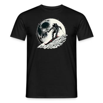 Ski Astronomisch - Skifahrer auf dem Mond - Männer T-Shirt - Schwarz - Vorne - AI Model Male 178 light (178cm)