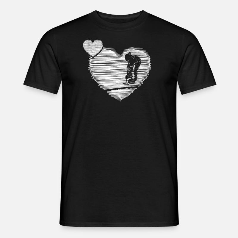 curling eisstockschießen curlingstein curlingsport - Männer T-Shirt - Schwarz
