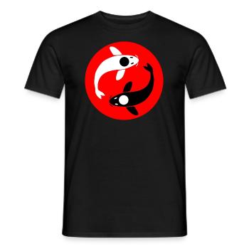 Yin and Yang Koi carp - Men's T-Shirt - black - Front - AI Model Male 178 light (178cm)