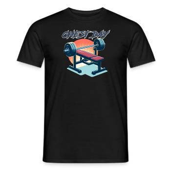 Chest Day - Pump Cover - Gym Lover - Men's T-Shirt - black - Front - AI Model Male 178 light (178cm)