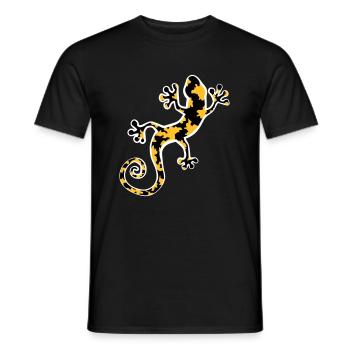Gelb und Schwarz beschmutzter Leopardgecko - Männer T-Shirt - Schwarz - Vorne - AI Model Male 178 light (178cm)