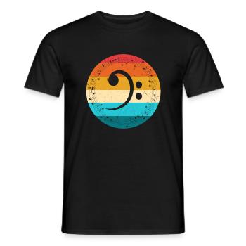 Basse guitare basse - T-shirt homme - noir - Devant - AI Model Male 178 light (178cm)