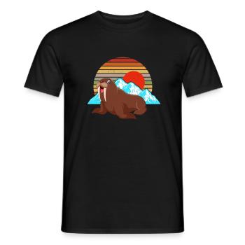 Walross - Männer T-Shirt - Schwarz - Vorne - AI Model Male 178 light (178cm)