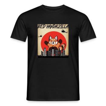 Red Pandazilla cadeau Panda Rouge - T-shirt homme - noir - Devant - AI Model Male 178 light (178cm)