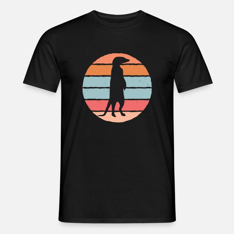 Erdmännchen - Männer T-Shirt - Schwarz
