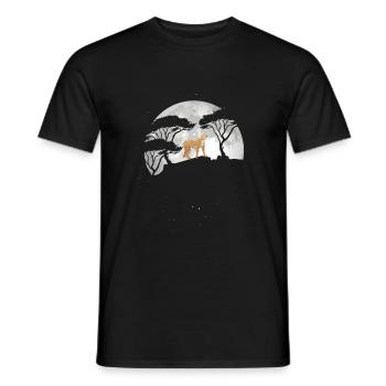 Cheetah With Moon - Men's T-Shirt - black - Front - AI Model Male 178 light (178cm)