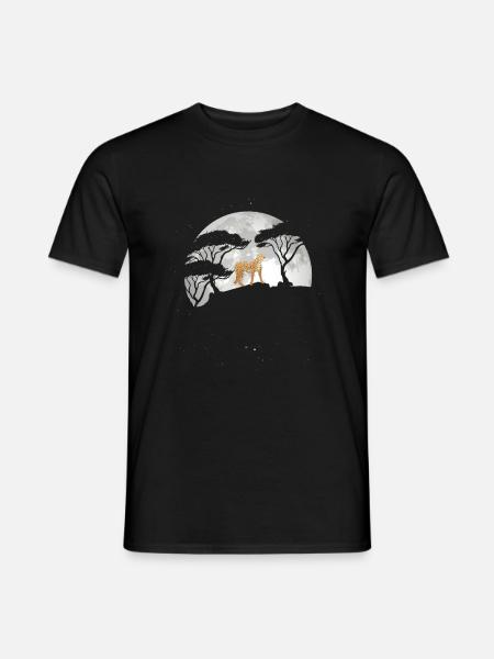 Cheetah With Moon - Men's T-Shirt - black