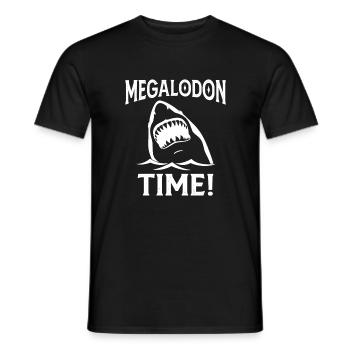 Megalodon Time - Men's T-Shirt - black - Front - AI Model Male 178 light (178cm)