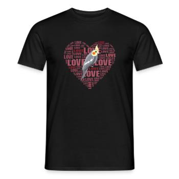 Nymph Parakeet Love Bird - Men's T-Shirt - black - Front - AI Model Male 178 light (178cm)