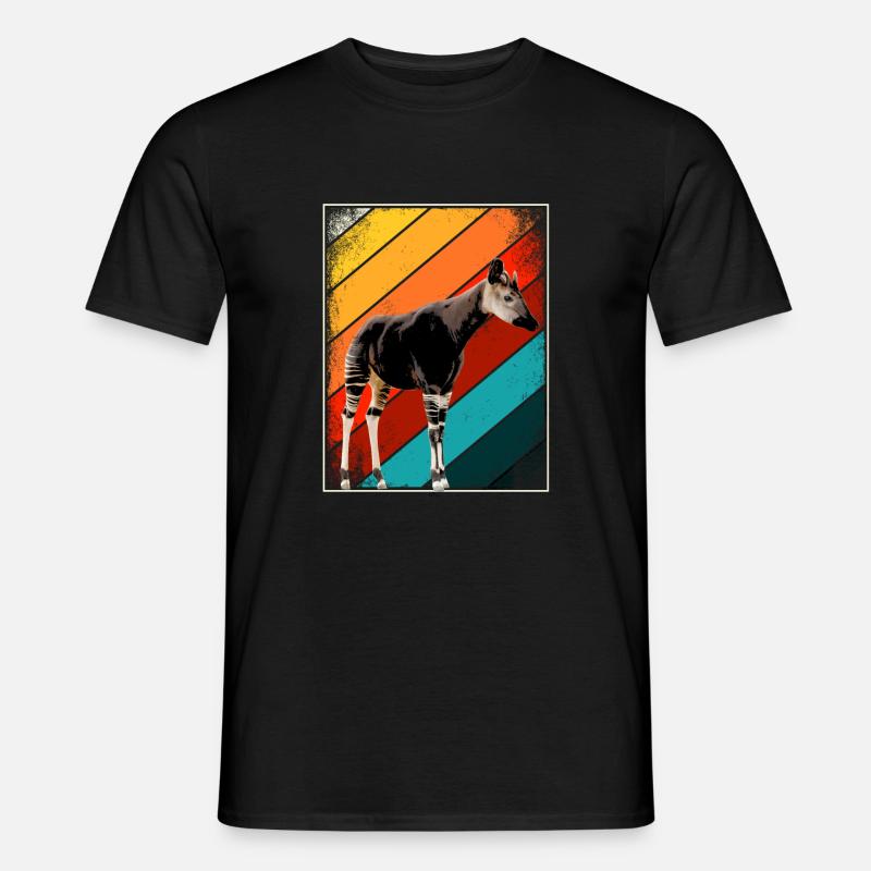 Okapi Retro Geschenk - Männer T-Shirt - Schwarz