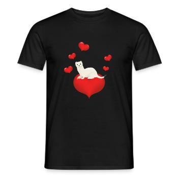 Hermeline et belette - T-shirt homme - noir - Devant - AI Model Male 178 light (178cm)
