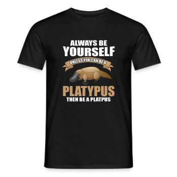 Schnabeltier Spruch - Männer T-Shirt - Schwarz - Vorne - AI Model Male 178 light (178cm)