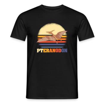 Pteranodon Retro Dinosaures - T-shirt homme - noir - Devant - AI Model Male 178 light (178cm)