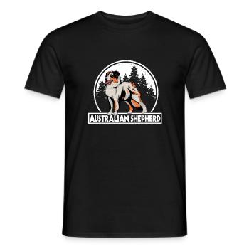 Australian Shepherd - T-shirt homme - noir - Devant - AI Model Male 178 light (178cm)
