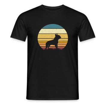Boston Terrier - T-shirt homme - noir - Devant - AI Model Male 178 light (178cm)