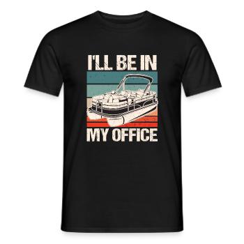 Pontoon Boat - Men's T-Shirt - black - Front - AI Model Male 178 light (178cm)