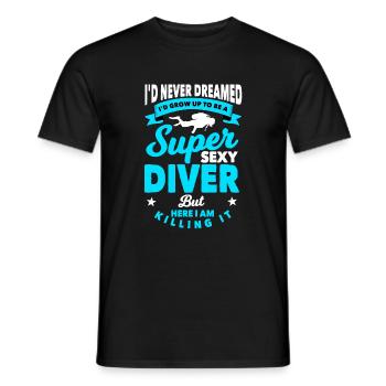 Diver - Men's T-Shirt - black - Front - AI Model Male 178 light (178cm)