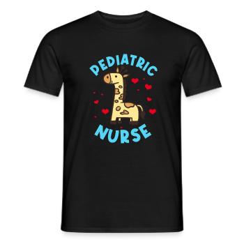 Pediatric nurse giraffe - Men's T-Shirt - black - Front - AI Model Male 178 light (178cm)
