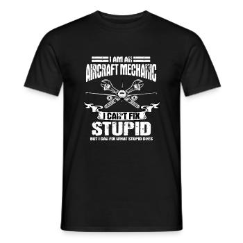 Funny airplane mechanic saying - Men's T-Shirt - black - Front - AI Model Male 178 light (178cm)