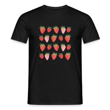 Erdbeeren - Männer T-Shirt - Schwarz - Vorne - AI Model Male 178 light (178cm)