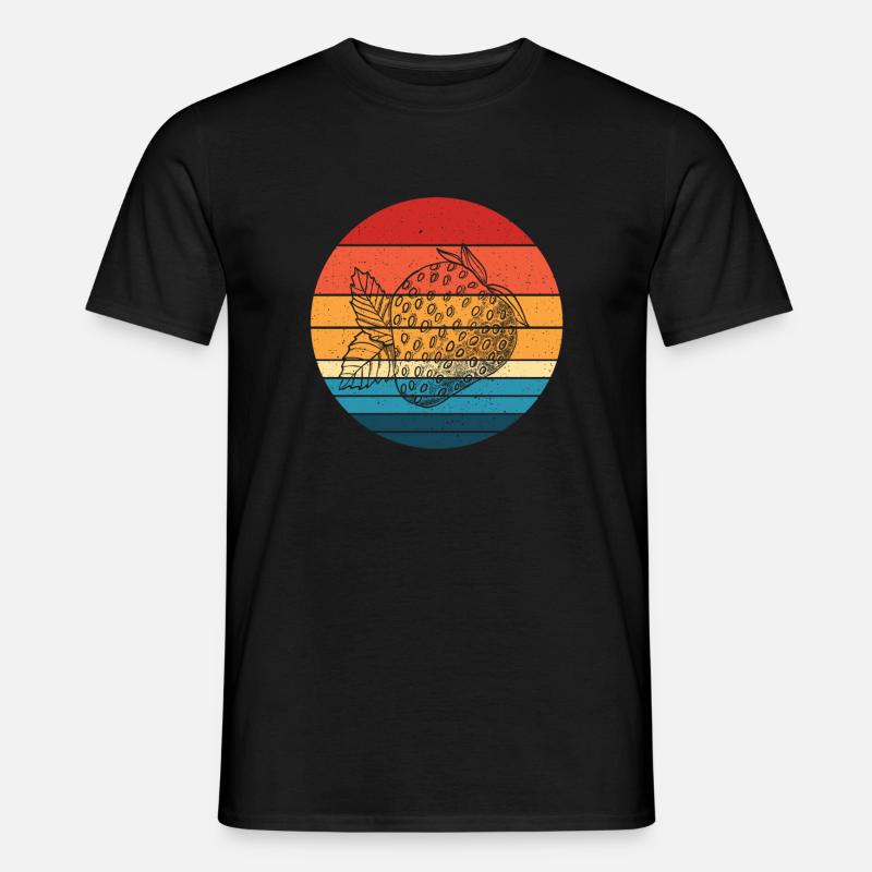 Erdbeere - Männer T-Shirt - Schwarz