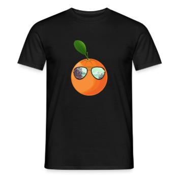 Orange Avec lunettes de soleil Cadeau - T-shirt homme - noir - Devant - AI Model Male 178 light (178cm)