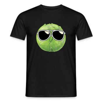 Choux de Bruxelles Avec lunettes de soleil - T-shirt homme - noir - Devant - AI Model Male 178 light (178cm)