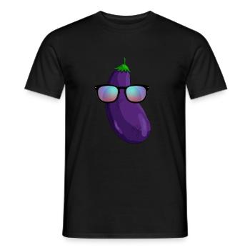 Aubergine With Sunglasses - Men's T-Shirt - black - Front - AI Model Male 178 light (178cm)