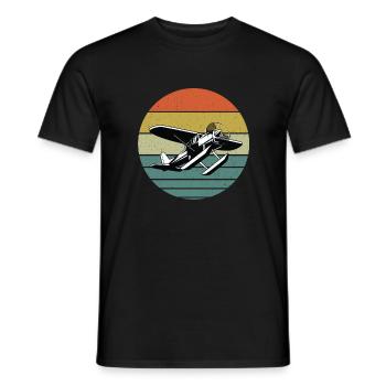 Airplane - Men's T-Shirt - black - Front - AI Model Male 178 light (178cm)