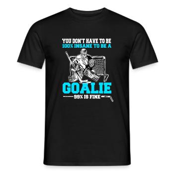 Ice Hockey Goalie - Men's T-Shirt - black - Front - AI Model Male 178 light (178cm)