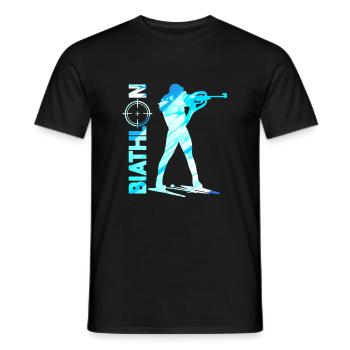 Biathlon - Men's T-Shirt - black - Front - AI Model Male 178 light (178cm)