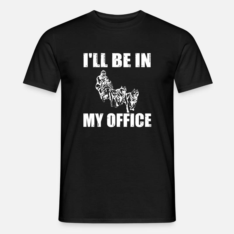 Hundeschlitten Geschenk - Männer T-Shirt - Schwarz