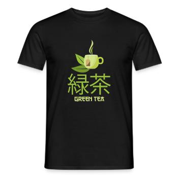 Green tea - Men's T-Shirt - black - Front - AI Model Male 178 light (178cm)