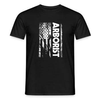 Arborist USA Flag - Men's T-Shirt - black - Front - AI Model Male 178 light (178cm)