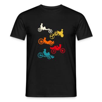 Vélo couché - T-shirt homme - noir - Devant - AI Model Male 178 light (178cm)