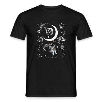 Astronauten Schaukel Geschenk - Männer T-Shirt - Schwarz - Vorne - AI Model Male 178 light (178cm)