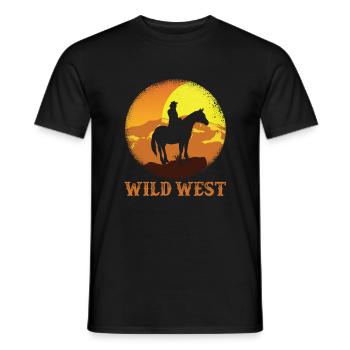 Cowboy du Far West - T-shirt homme - noir - Devant - AI Model Male 178 light (178cm)