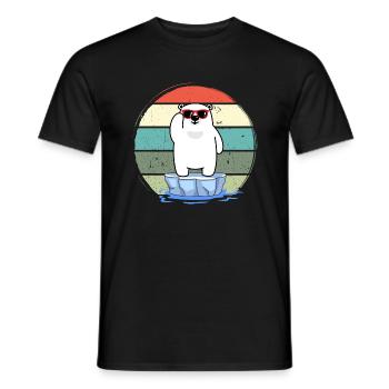 eisbader winterbader winterschwimmer eisbär retro - Men's T-Shirt - black - Front - AI Model Male 178 light (178cm)