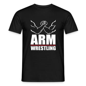 Arm wrestling - Men's T-Shirt - black - Front - AI Model Male 178 light (178cm)