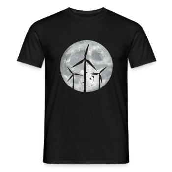 Wind turbine - Men's T-Shirt - black - Front - AI Model Male 178 light (178cm)