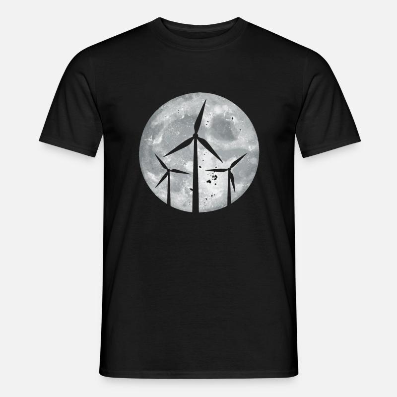 Windkraftanlage - Männer T-Shirt - Schwarz