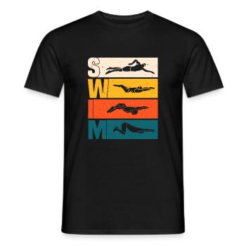 Swim - Men's T-Shirt - black - Front - AI Model Male 178 light (178cm)