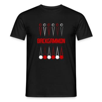 Backgammon - Männer T-Shirt - Schwarz - Vorne - AI Model Male 178 light (178cm)