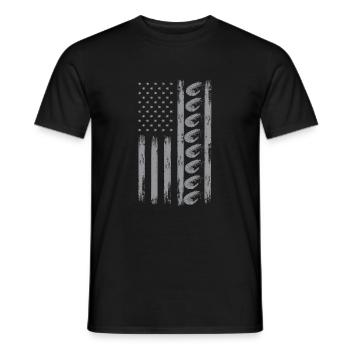 Shrimp USA Flag - T-shirt homme - noir - Devant - AI Model Male 178 light (178cm)