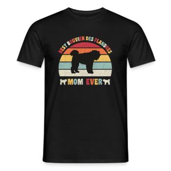 Meilleure maman Bouvier des Flandres jamais amoureux des chiens - T-shirt homme - noir - Devant - AI Model Male 178 light (178cm)