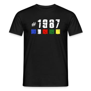 1987 vintage geburtstag retro jubiläum "new tibet" - Männer T-Shirt - Schwarz - Vorne - AI Model Male 178 light (178cm)